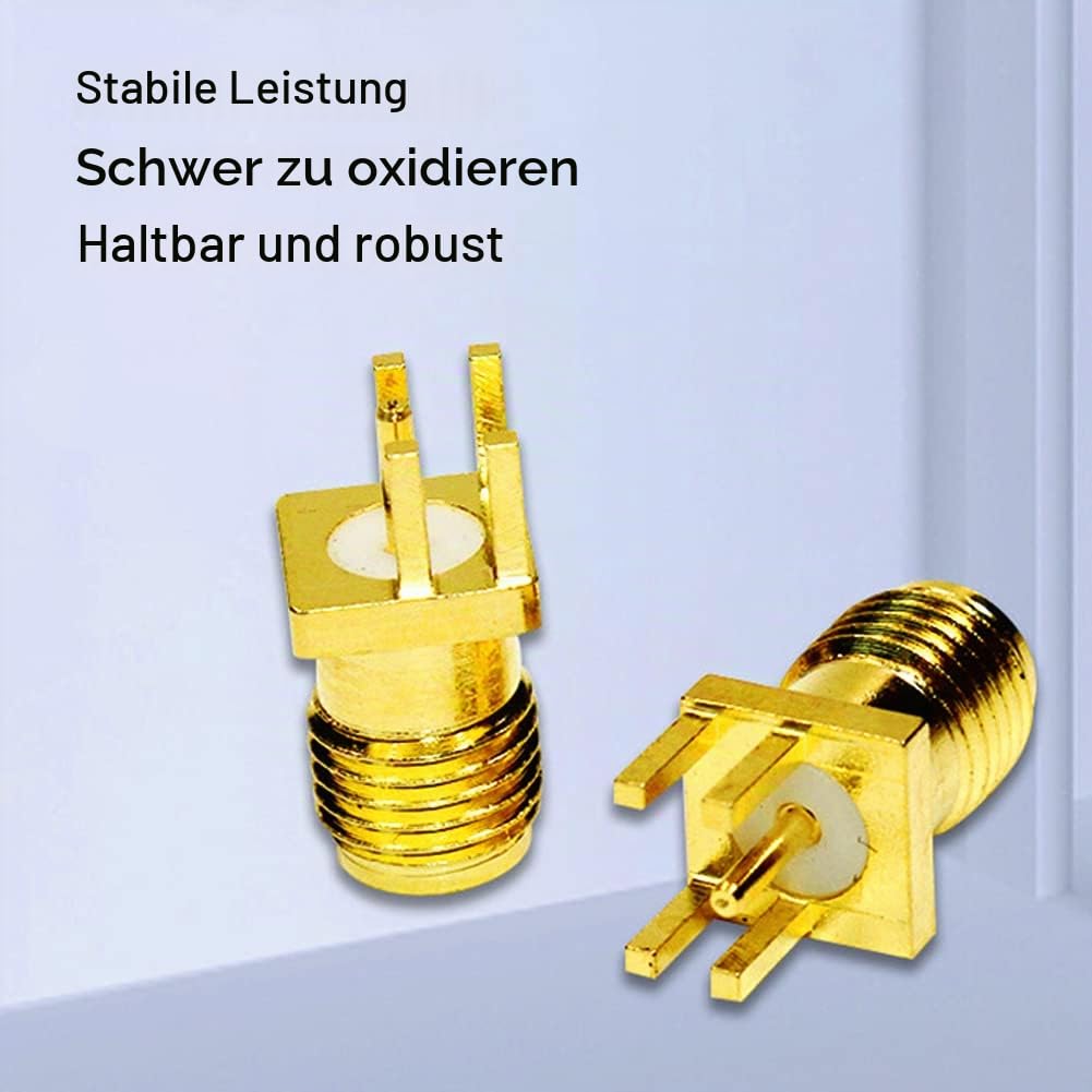 Produktbild von 10 SMA-Buchsen Aus Messing – Einbaubuchse, SMA-Steckverbinder Für Drahtlose Geräte & Bodenübertragungssysteme