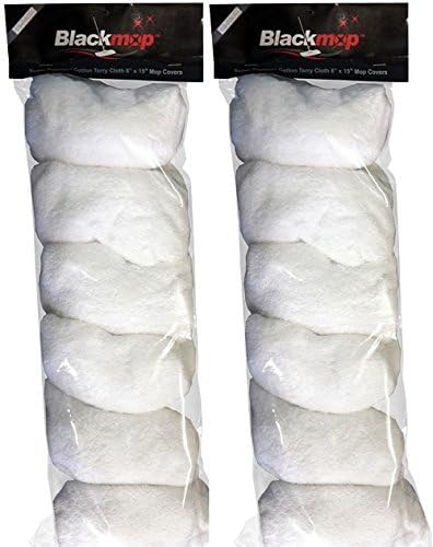 Super Premium Cotton Terry Cloth 8" x 15" Mop Cover - Two Pack of 6