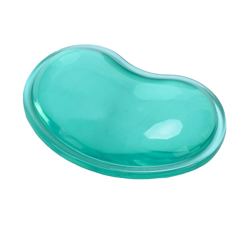 Tomer-wharf Ergonomic Silicone Gel Wrist Support Mouse Pad,Clear Wristband Pad for Desktop Computer,Heart-Shaped Translucence Cool Hand Pillow Cushion,Effectively Reduce Wrist Fatigue and Pain.Green
