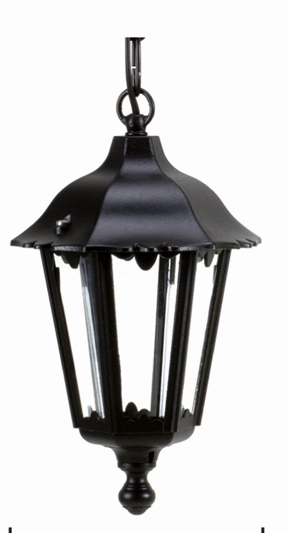 Lampa wisząca zewnętrzna czarna aluminium IP44 rustykalna dekoracyjna ELVIRA lampa wisząca ogród balkon