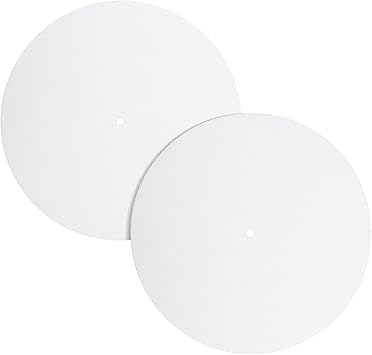 2 Pcs Turntable Slipmat White Wool Mats, 12 Inch Turntable Mat Anti-Static for LP Vinyl Record,Record Player Accessories Professional Tuning Equipment Improve Sound