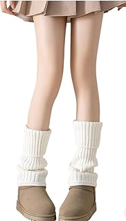 [Ekieta] レッグウォーマー羊毛ニット★足首ウォーマー高伸縮レッグウォーマーレディース暖かい厚手 防寒 【折り返し・フレア・美脚効果・ずり落ち防止見えないゴム】女性レッグカバー ルーズソックス 冷え対策 厚手快適可愛い