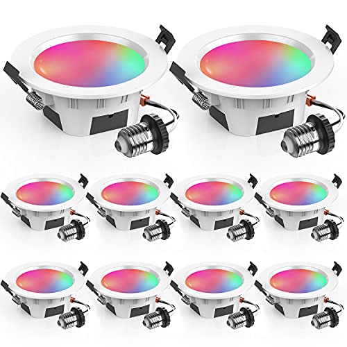 Vanance 3 Inch Smart Recessed Light 10Pack, RGBCW, 2700K-6500K CCT