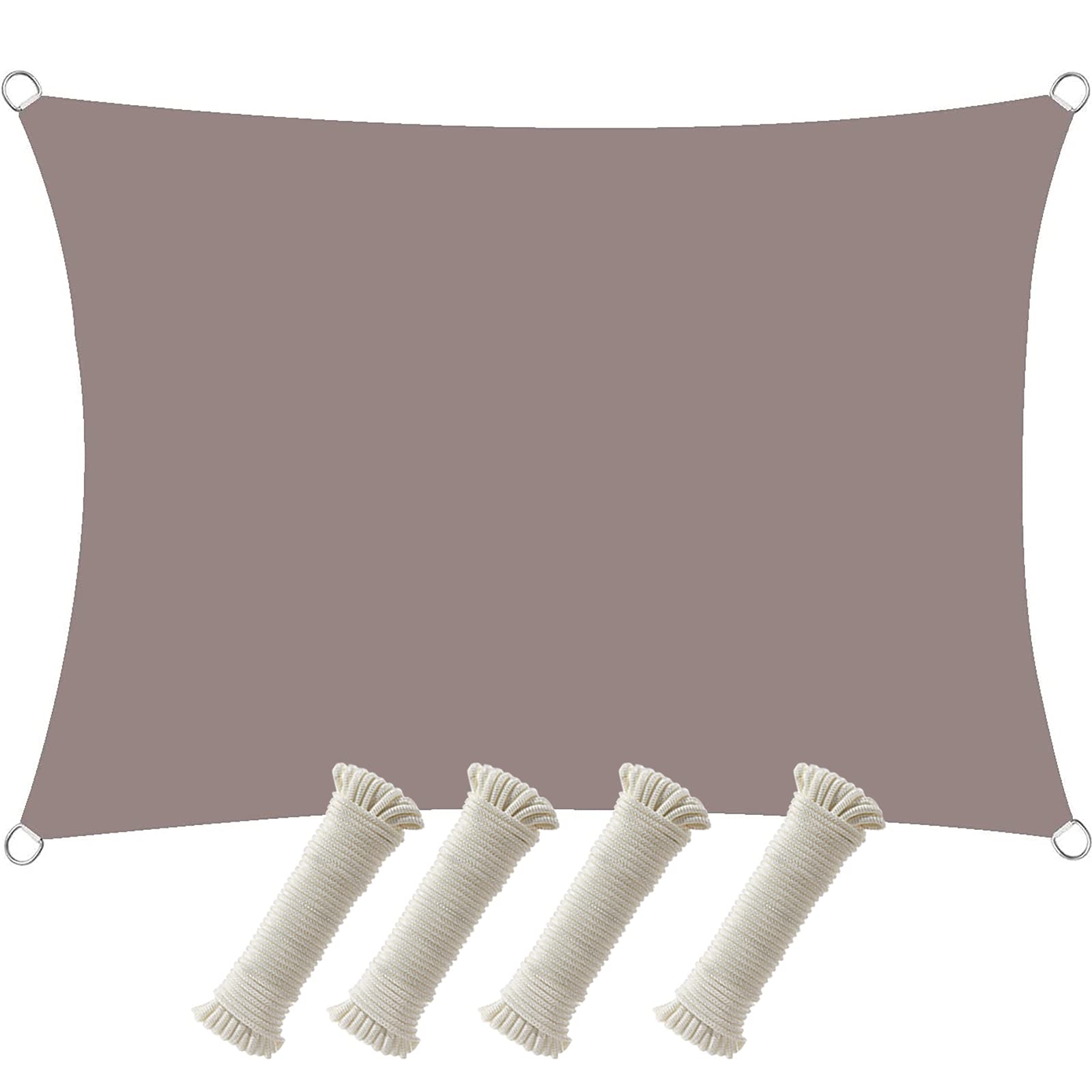 Voile d'ombrage rectangulaire imperméable 4x8m protection UV toile jardin kaki