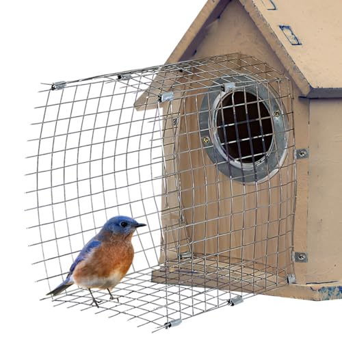 2 Pcs Blue Bird House Predator Guards, Wire Entrance Guard, Snake Guard, Birdhouse Hole Protector for Eastern Bluebird and Their Babies Safe (Square)