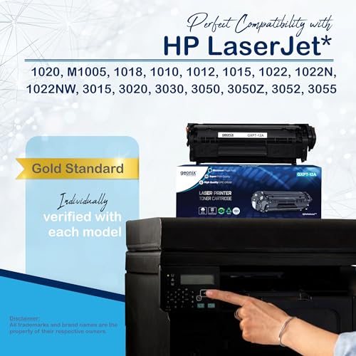 Image of GEONIX 12A Laser Printer Cartridge Compatible with 1020, M1005, 1018, 1010, 1012, 1015, 1022, 1022N, 1022NW, 3015, 3020, 3030, 3050, 3050Z, 3052, 3055 / 12A Cartridge /Black