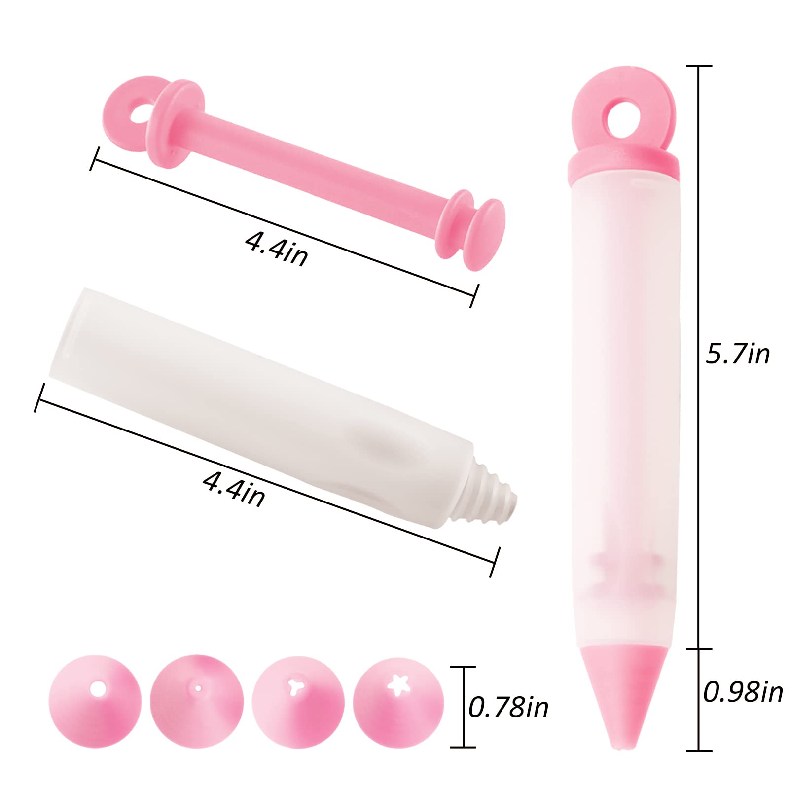 2pc Stylo à Écrire En Silicone Pour Glaçage - Seringue Pâtisserie Avec 8 Douilles, Idéal Pour Décoration Gâteaux Et Desserts