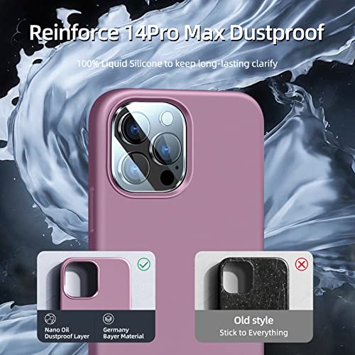 Coque iPhone 14 Pro Max antichoc en silicone liquide avec doublure microfibre douce