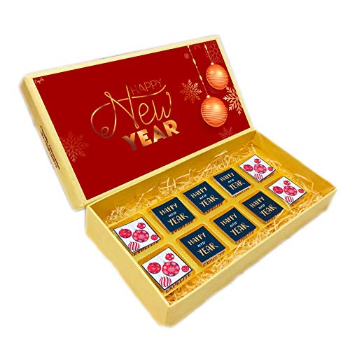 Image of Mery Christams And New Year Chocolate Gift For Girl Friend - Happy Near Year Gift for Employees (DESIGN 11, 12 PC BOX)