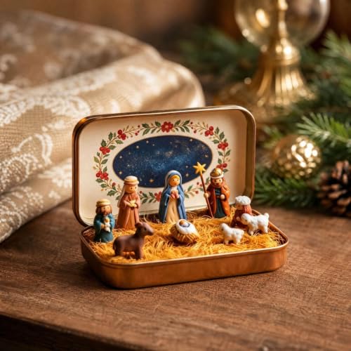 2 PCS Mini Jesus Figures Christmas Nativity Set & Figures Nativity Scene - image 1