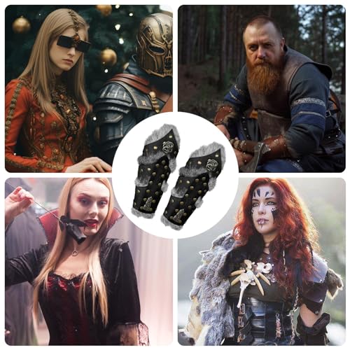 Accessoires de costume ajustables pour avant-bras de motard punk - 4