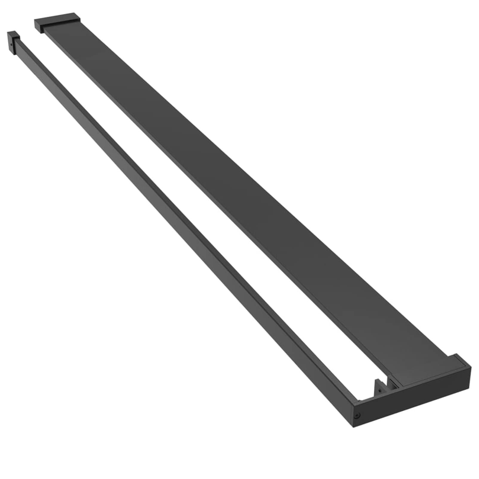 Mampara Ducha con Estante Vidrio ESG y Aluminio Negro 118x195cm, Mampara Bañera, Mampara Baño Ducha, Cabina De Ducha, Mampara Baño