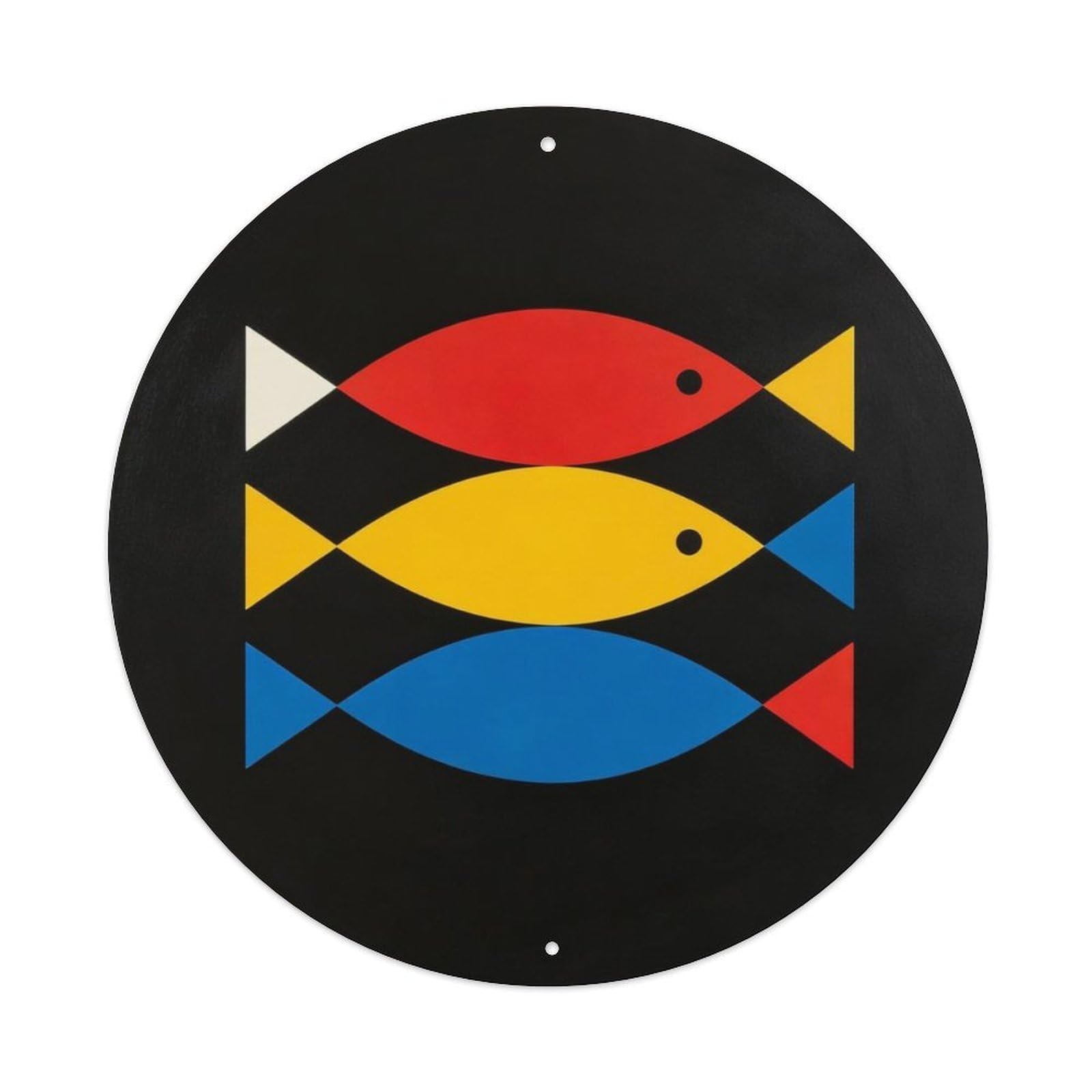 Bauhaus Geometric Sardine Metal Tin Sign Plaque