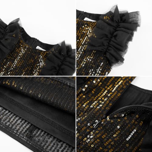 Image of GRACE KARIN Girls Sequin Formal Pageant Fancy Party Ruffle Prom Maxi Dress