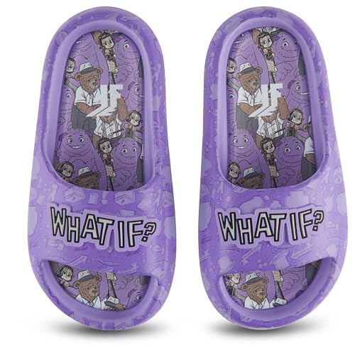 Krasinski's Charm - IF Movie Edition Slip On Shoes - Youth Girls' Purple Comfort Slide - Slip into Movie Magic!2