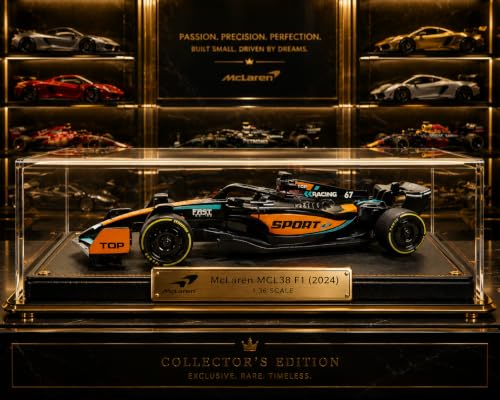 Image of McLaren MCL38 F1 2024 Die Cast Model Car 1:36 Scale Pull Back Racing Toy Car for Kids, Formula Race Cars, Collectible Car Gift for Kids Age 3+ (McLaren MCL38 F1 2024 - Black with Orange)