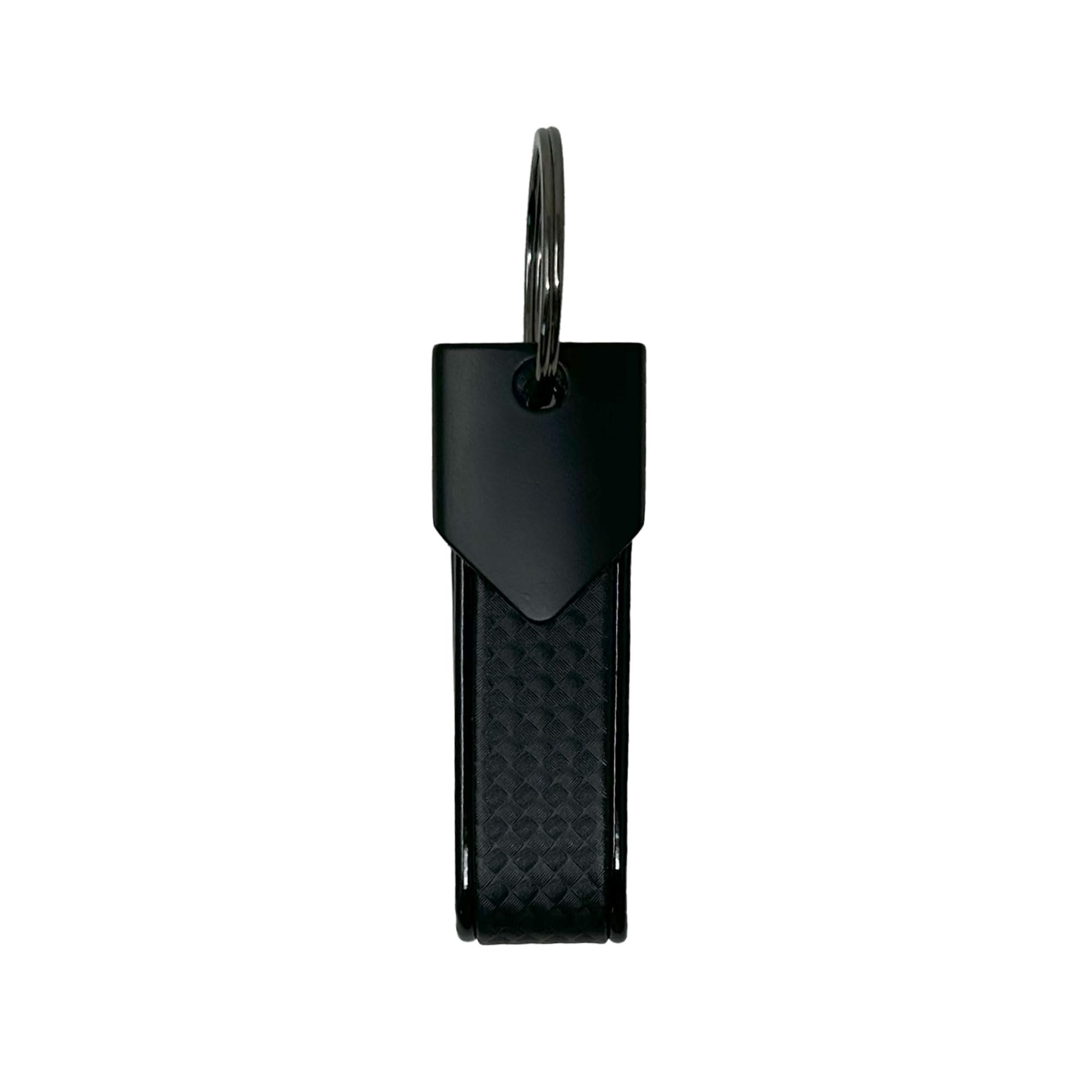 Llavero para Coche Compatible con Opel, Resistente y Duradero, Cierre con Anilla,, 90 x 20 mm (Negro Logo Negro)