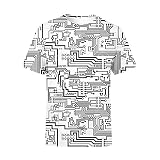 Herren Hip Hop 3D Leiterplattendruck T-Shirt Outdoor Kurzarm Lässige Schlanke Muskeloberteile für den Sommer