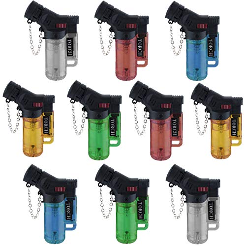 KIT COM 10 MINI MAÇARICO CULINÁRIO RECARREGAVEL COLORIDO DE PLÁSTICO