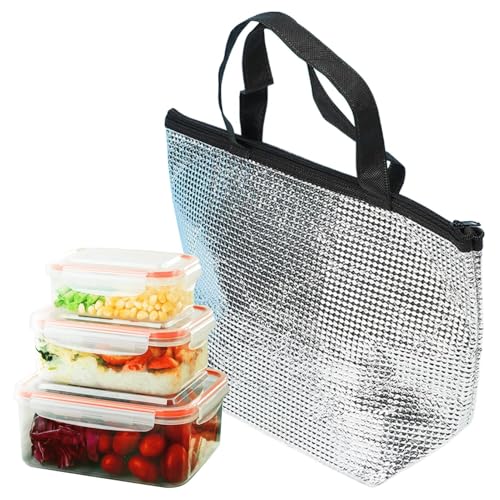 Bolsa térmica aislada, bolsa de picnic para alimentos, bolsa de embalaje térmica, aluminio aislado a prueba de fugas para entrega a domicilio, camping, picnic, comestibles, compras, lugar de trabajo