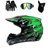 TRIPERSON Dirt Bike Off-Road Motocross ATV Motorcycle Helmet for Men Women,Professional Competition Helmet DOT Certified (Green, Medium)