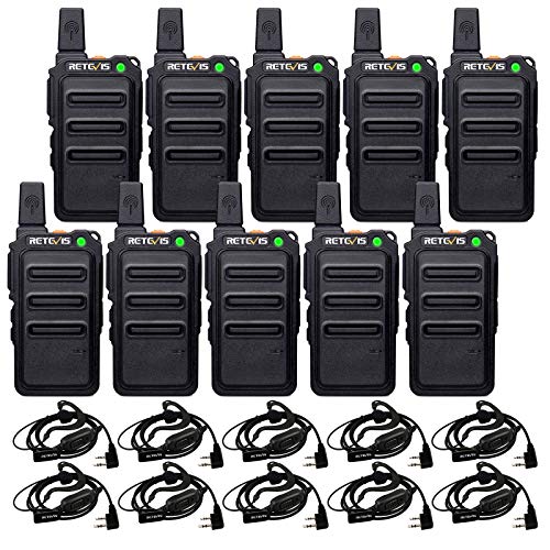 Flash Deals - 80% OFF Retevis RT19 Ultra-Slim Two Way Radios,Portable FRS Walkie Talkies Adults with Earpiece,Rechargeable 1300mAh Battery,Metal Clip,for Security Retail Healthcare(10 Pack)