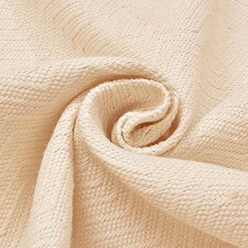 Image of LINENWALAS Textured Herring Bone Weave Curtain Drapes for Door with Elegant Back Tabs (4.5 FT X 7 FT, Soft Pink)