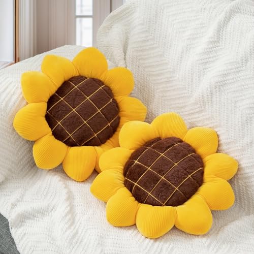 2 Pcs Sunflower Pillow Yellow Decorative Throw Pillows for Home Decor