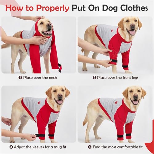 Image of SlowTon Dog Recovery Suit, Dog Leg Sleeve to Stop Licking, Elbow Protector