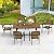 Cozyman Patio Table and Chairs Set, Patio Furniture Set, 7-Piece, HDPS All-Weather Material Outdoor Dining Set, Outdoor Furniture Set with Umbrella Hole, Brown-Oil Printed