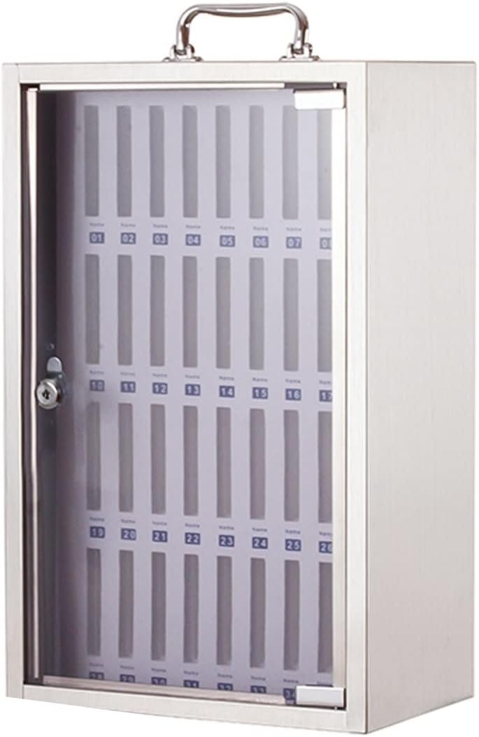 Wall-Mounted Metal Mobile Phone Safe with 12/24/36/48/60 Slots, Lockable Stainless Steel Storage Box for Secure Device Organization (Color: 48)