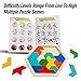Skrtuan Wooden Hexagon Puzzle for Kid Adults Brain Teaser Blocks Puzzles Games Toy Shape Pattern Block Tangram Geometry Logic IQ STEM Montessori Educational Gift for Kids Children Boys Girls