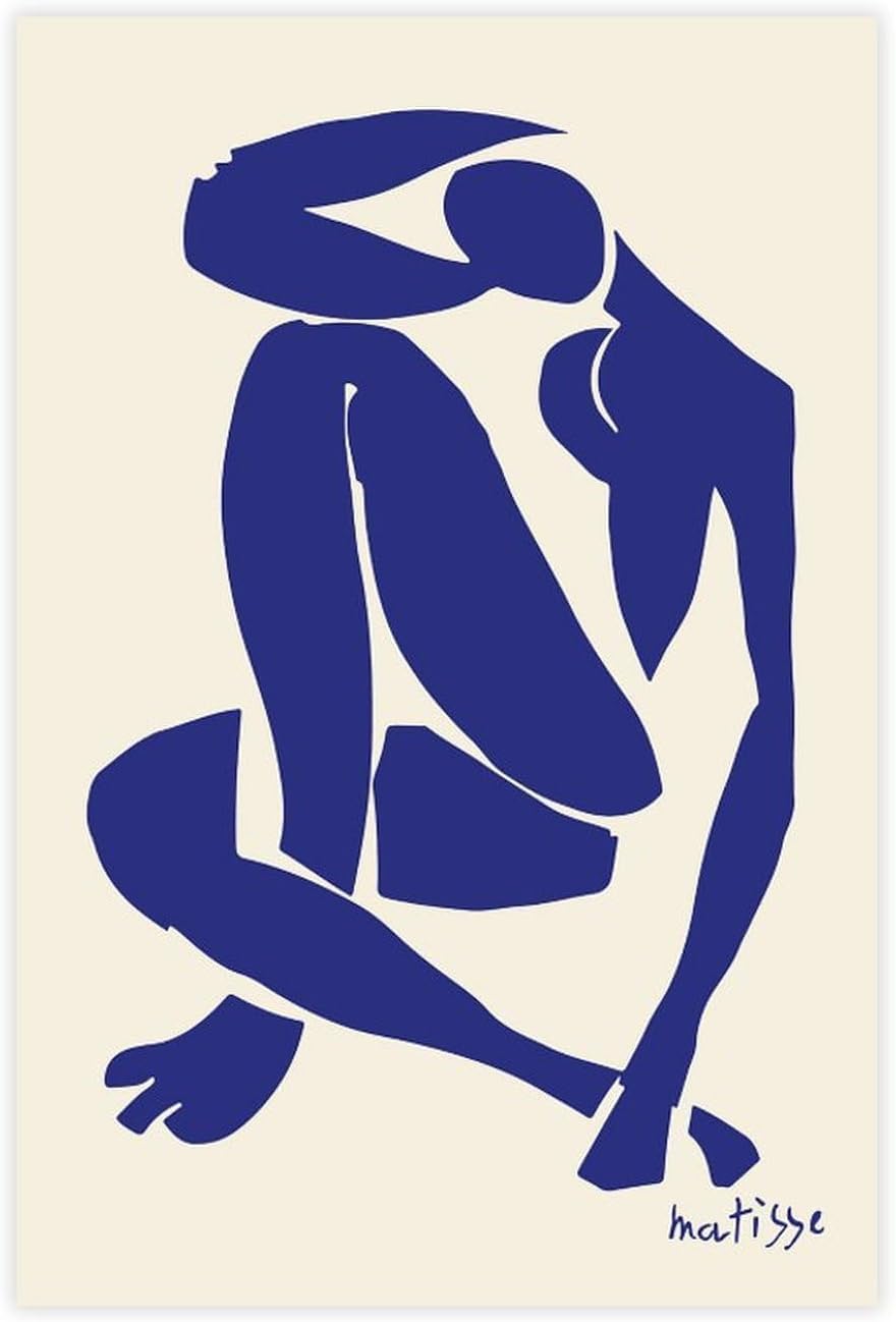 QSDTGHUIKP Henri Matisse Blue Nudes 40x60cm Frameless Aesthetic Abstract Canvas Wall Print