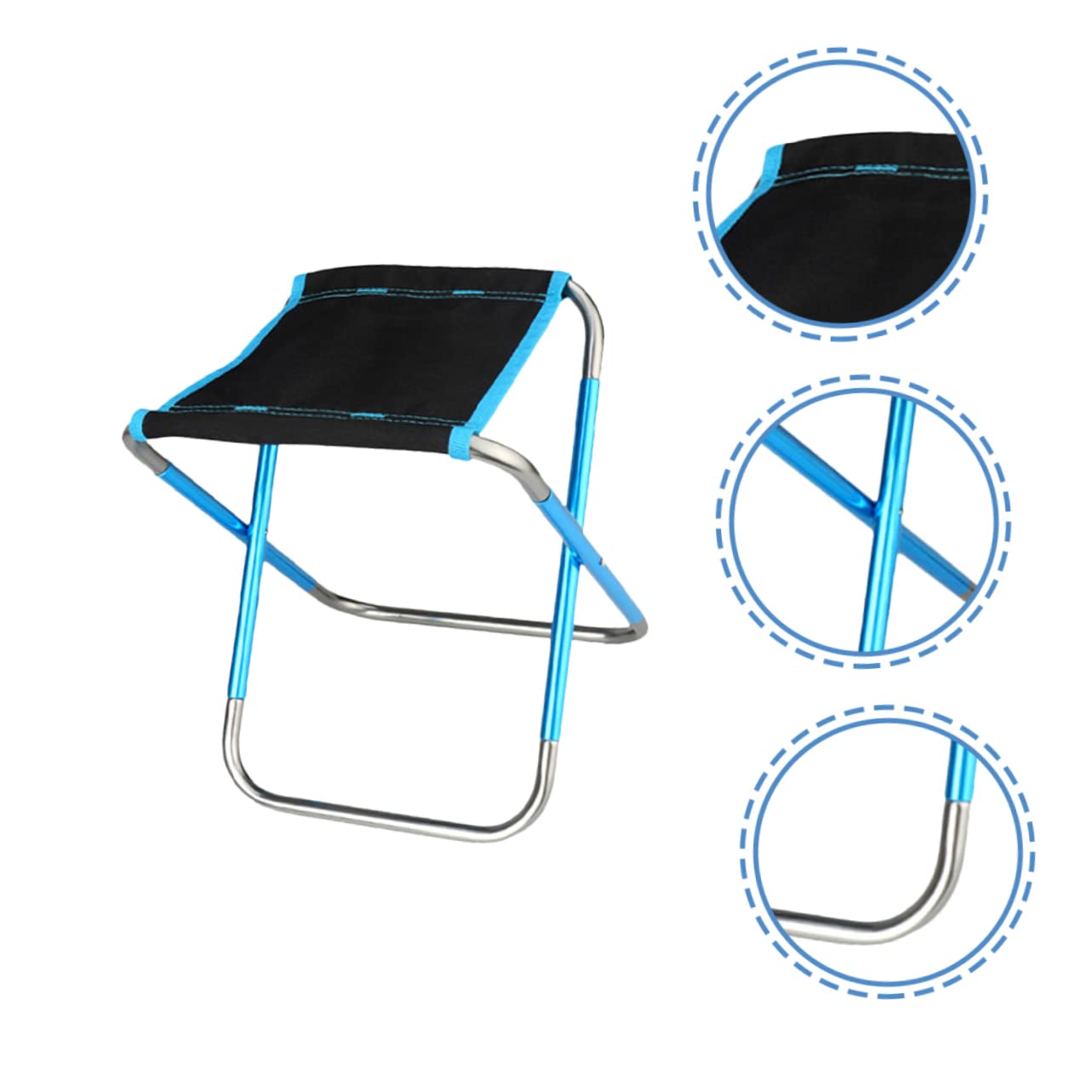 Taburete Plegable de Camping Portátil Azul para Playa y Jardín