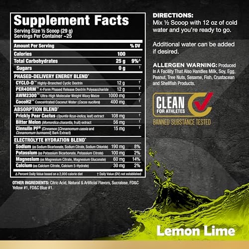 Image of ALLMAX CARBION+, Lemon Lime - 725 g - High-Performance Training Fuel - Boosts Hydration, Performance & Recovery - with 25 g Carbs & Zero Sugar - 25 Servings