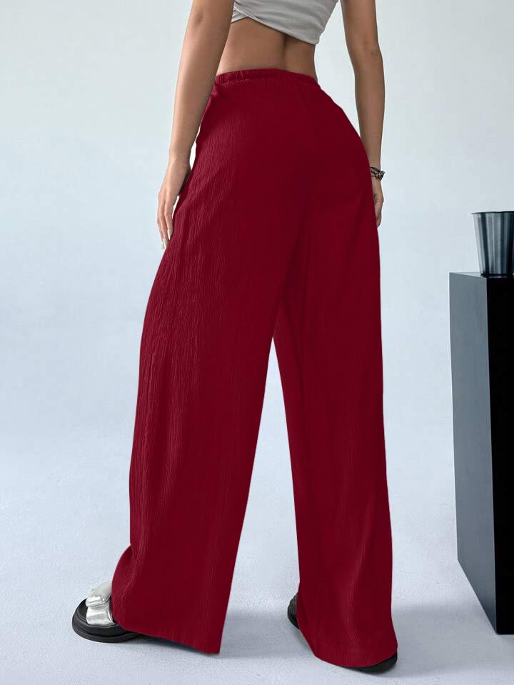 Image of GRECIILOOKS High Waist Trousers for Women - Flared Korean Style Formal Pants | Elegant Workwear for Office, College & Events (Available in Plus Size)