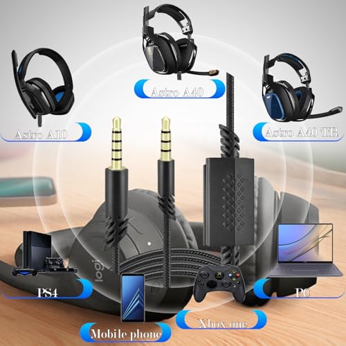 Cable auxiliar 3.5mm jack trrrs a trrs 2m para Astro A40 miniatura 4
