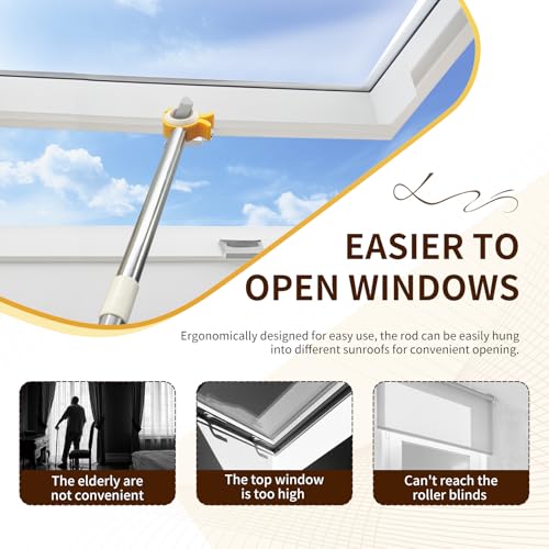 Bastón para abrir ventanas de techo altas de forma cómoda y sin esfuerzo 5