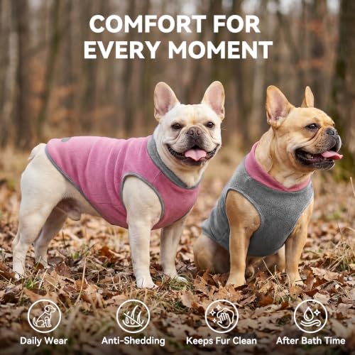 Image of cyeollo 2 Pack Fleece Dog Sweater Pullover Lightweight Reflective Jacket