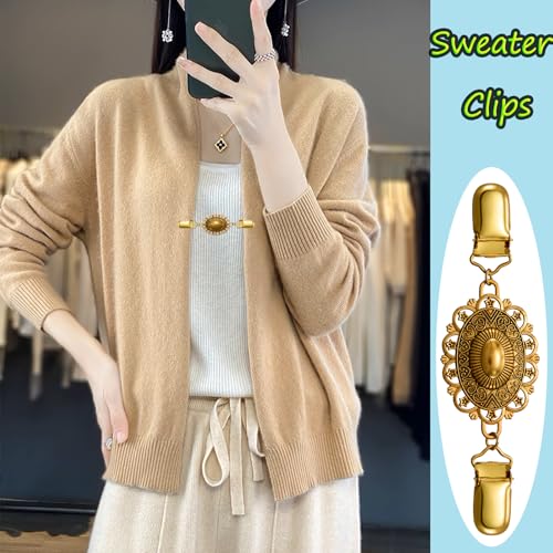 Image of Vintage Shirt Dress Cardigan Clip, Waist Clip for Women, Sweater Shawl Brooch Jacket for Clothing