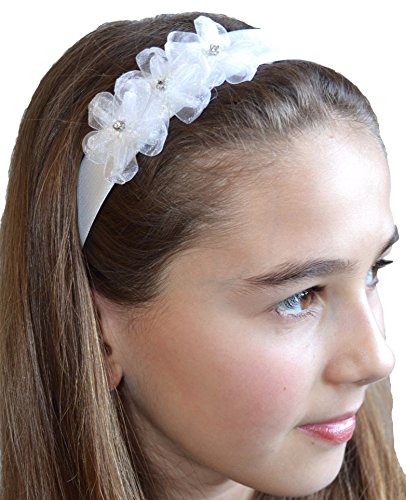 Funny Girl Designs Girls Lulu Organza Rhinestone Flower Girl Headband (Royal)2