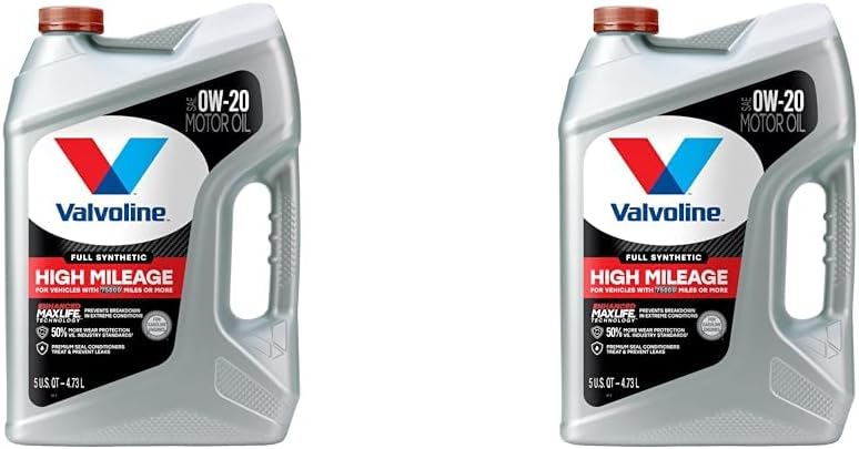 Valvoline™ Full Synthetic High Mileage with MaxLife™ Technology SAE 0W-20 Motor Oil 5 QT, (Model: 852399) (Pack of 2) 2