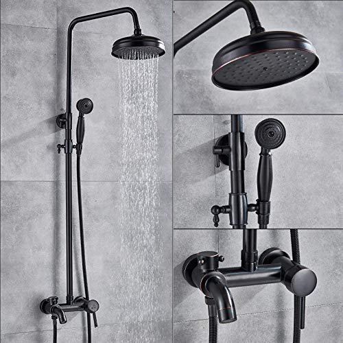 Mitigeur de bain-douche à effet pluie avec inverseur mural 3 sorties