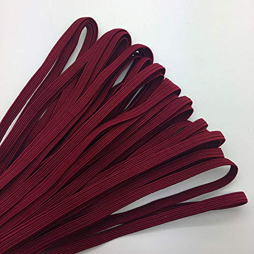 MOPOLIS New 5yds 6mm 1/4 Thickening Satin Elastic Spandex Band Sewing Trim U pick | Color - Deep Red #02