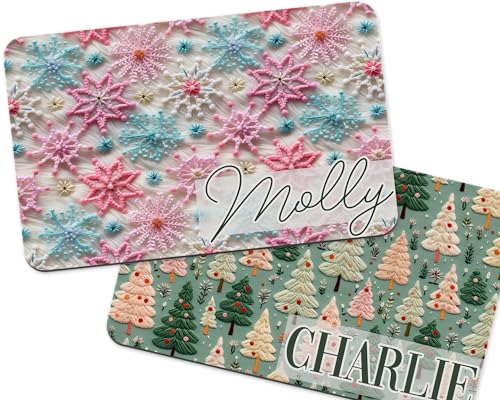 Pet Christmas Decor Personalized Christmas Dog Mat Custom Pet Placemat