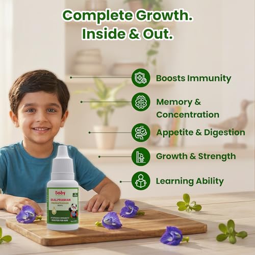 Image of BabyOrgano Swarnaprashan Drops for Kids | 24 Carat Gold Immunity Booster | Suvarnaprashan Gold Drops with Swarna Bhasma & Honey | Brain, Memory & Growth | 100% Ayurvedic, 0-15 Yrs, 15ml (Pack of 1)
