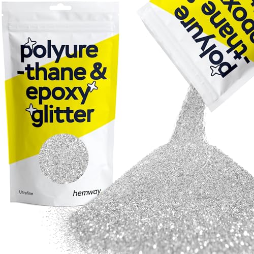 Hemway Polyurethane & Epoxy Glitter Metallic Crystal Flake Additive for Flooring, Jewellery Making, Tumblers and Resin 100g / 3.5oz - Ultrafine (1/128