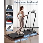 2 in 1 Laufband für Zuhause, Walking Pad Klappbar, 2,5 PS Laufband mit Armlehnen, Elektrisches Laufband mit LED-Anzeige und Fernbedienung, Geräuscharme für Zuhause/Büro (Schwarzes) – Bild 3