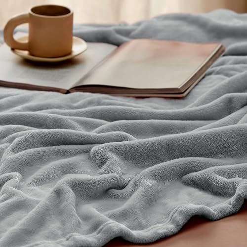 Image of VAS COLLECTIONS Premium Plush Summer Single Bed Dohar /AC Blanket | 200 GSM Reversible Lightweight Cozy Soft for Bed, Sofa, Couch, Travel & Camping| 225x150 cm - Grey 503
