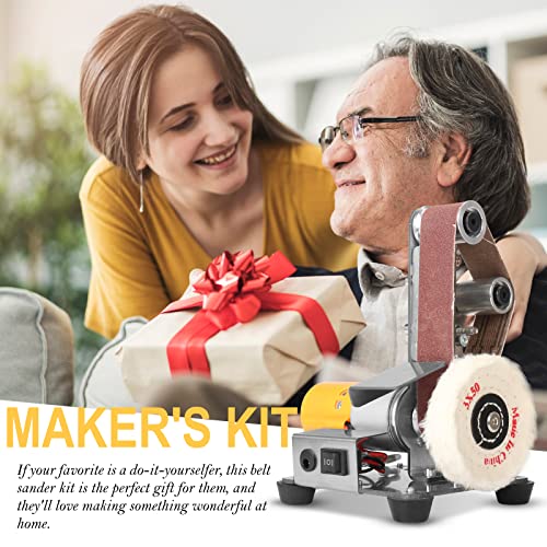 Mini Belt Sander - Electric Bench Grinder 13 X 1.2Inch Sailboat Model Sanding Machine Kit 7 Adjustable Speed For Diy Woodworking, Resin Polishing, Jewelry Making #TOP1